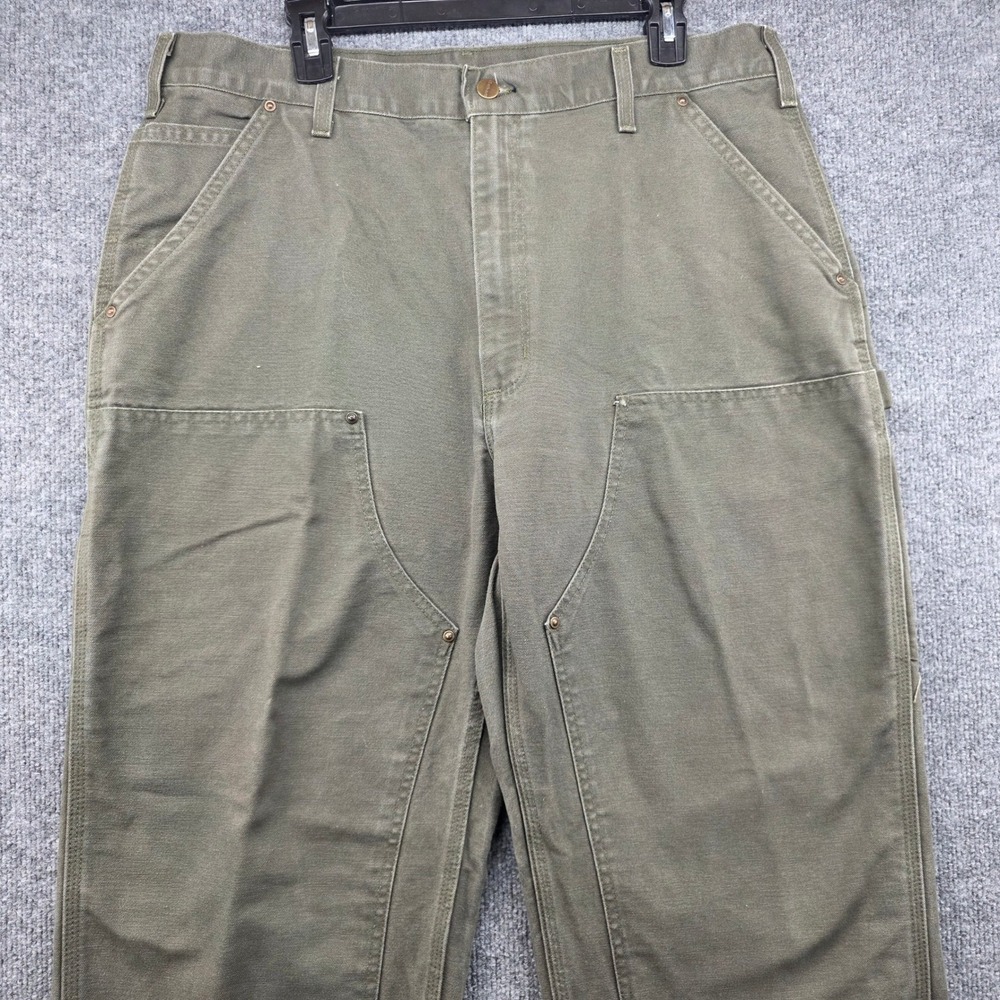 VTG Carhartt B136 MOS Dungaree Fit Men's Work Pants 38x32 Double Knee Carpenter